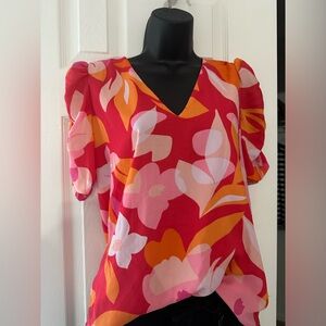 Adrienne size small puff sleeve blouse NWT new with tags